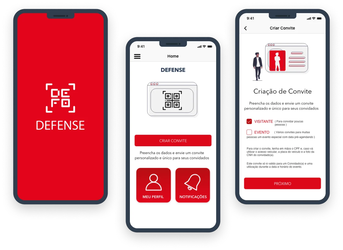 Screens from the Defense project