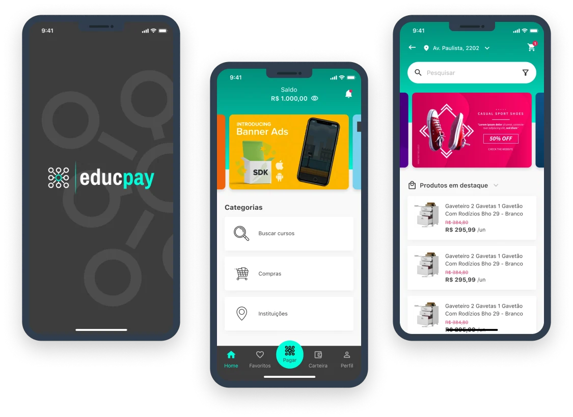 Screens from the Educpay project