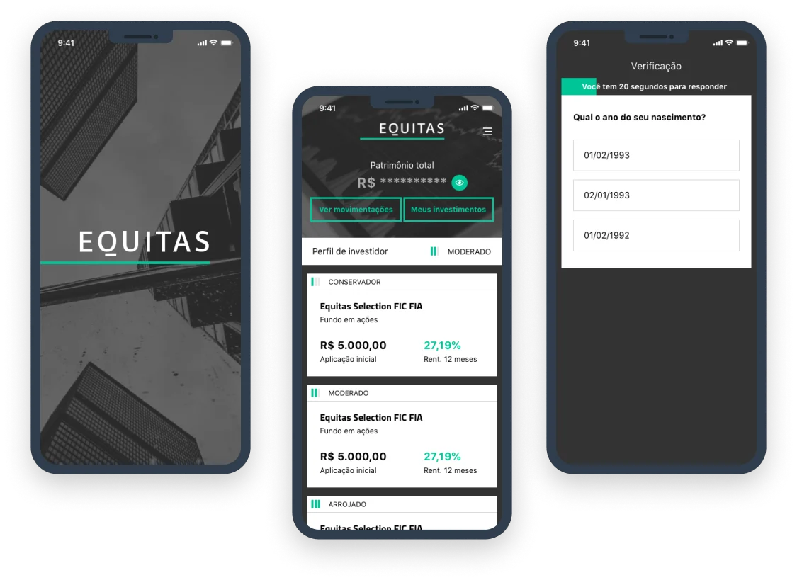 Screens from the Equitas project