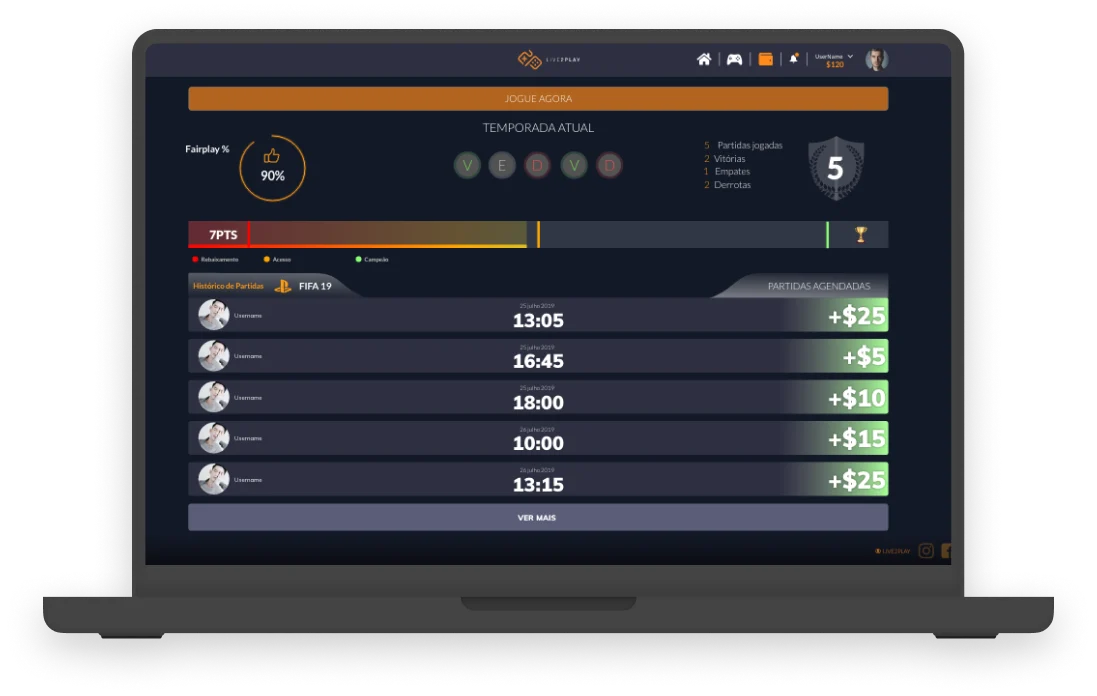 Screens from the Live2Play project