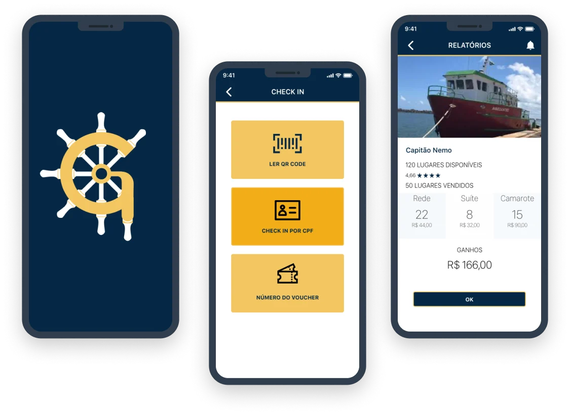 Screens from the Navegar project
