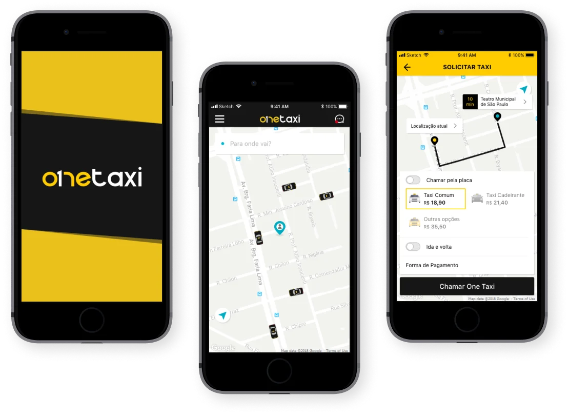 Screens from the Onetaxi project