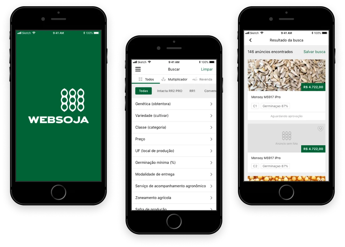 Screens from the Websoja project